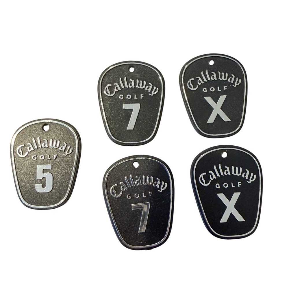 Callaway Golf Iron Number Tags Bag Club ID Markers Metal Set 5, 7, X Lot of 5
